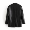 Black Long Sleeve Leather Blazer