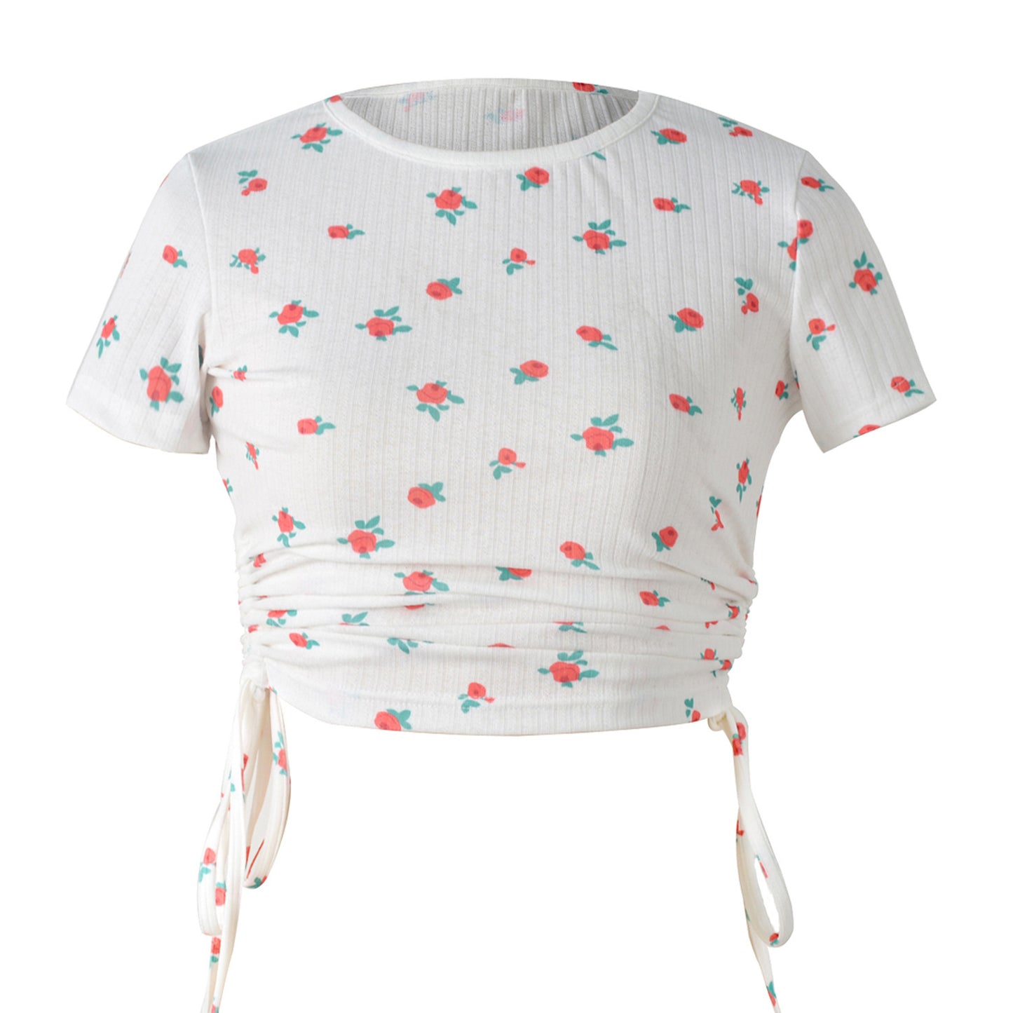 Drawstring Side Ruched Tee