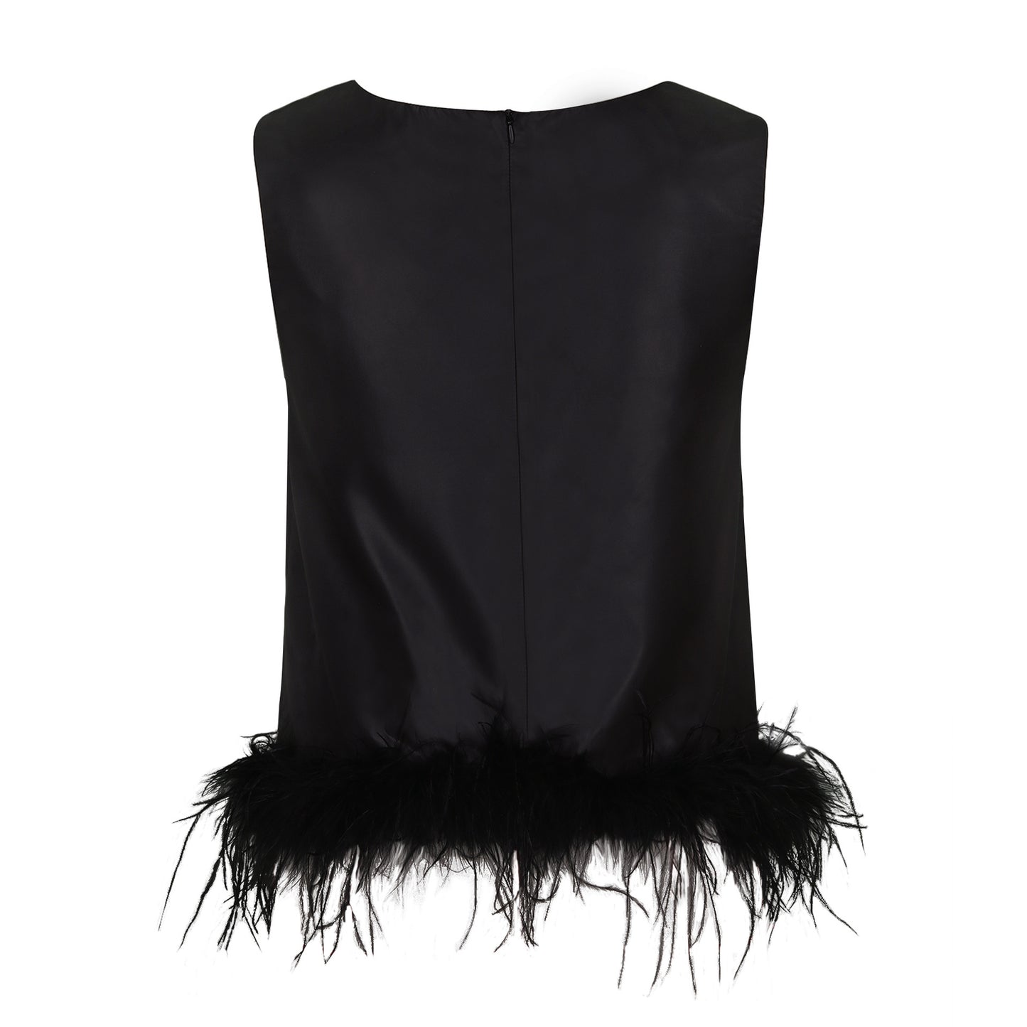 Feather Trim Tank Blouse