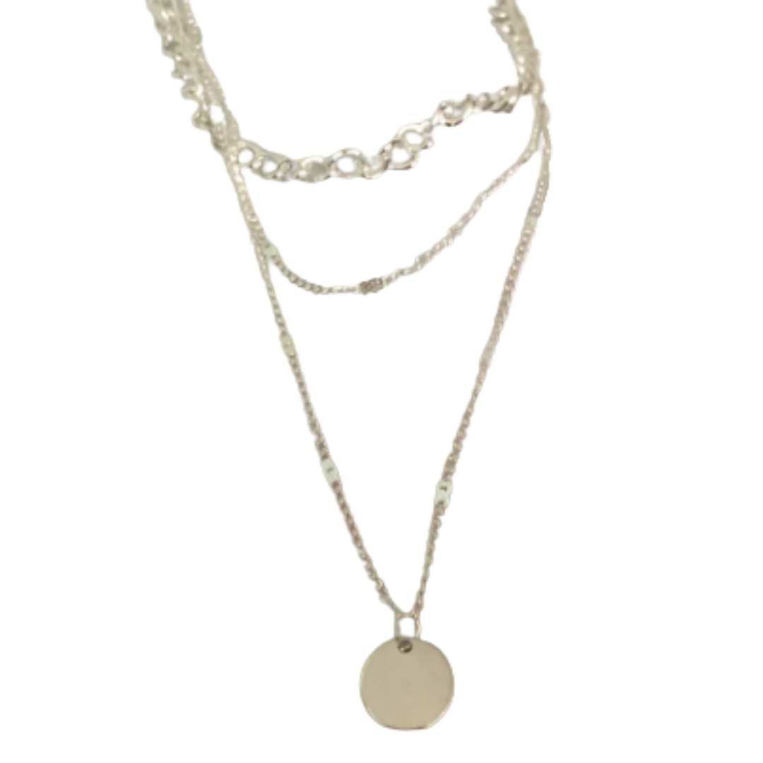 Layered Circular Pendant Necklace
