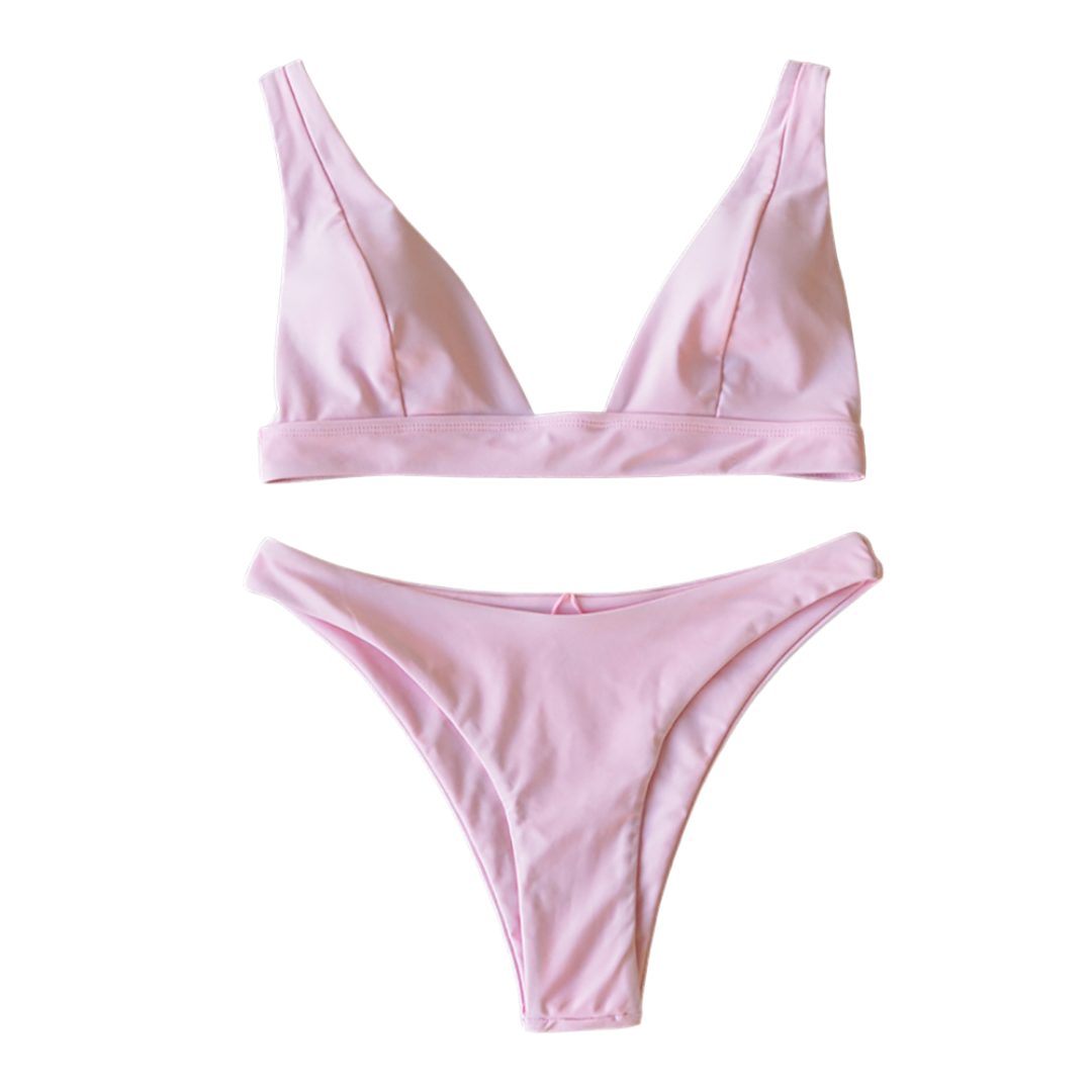 Solid Tank Bikini Set