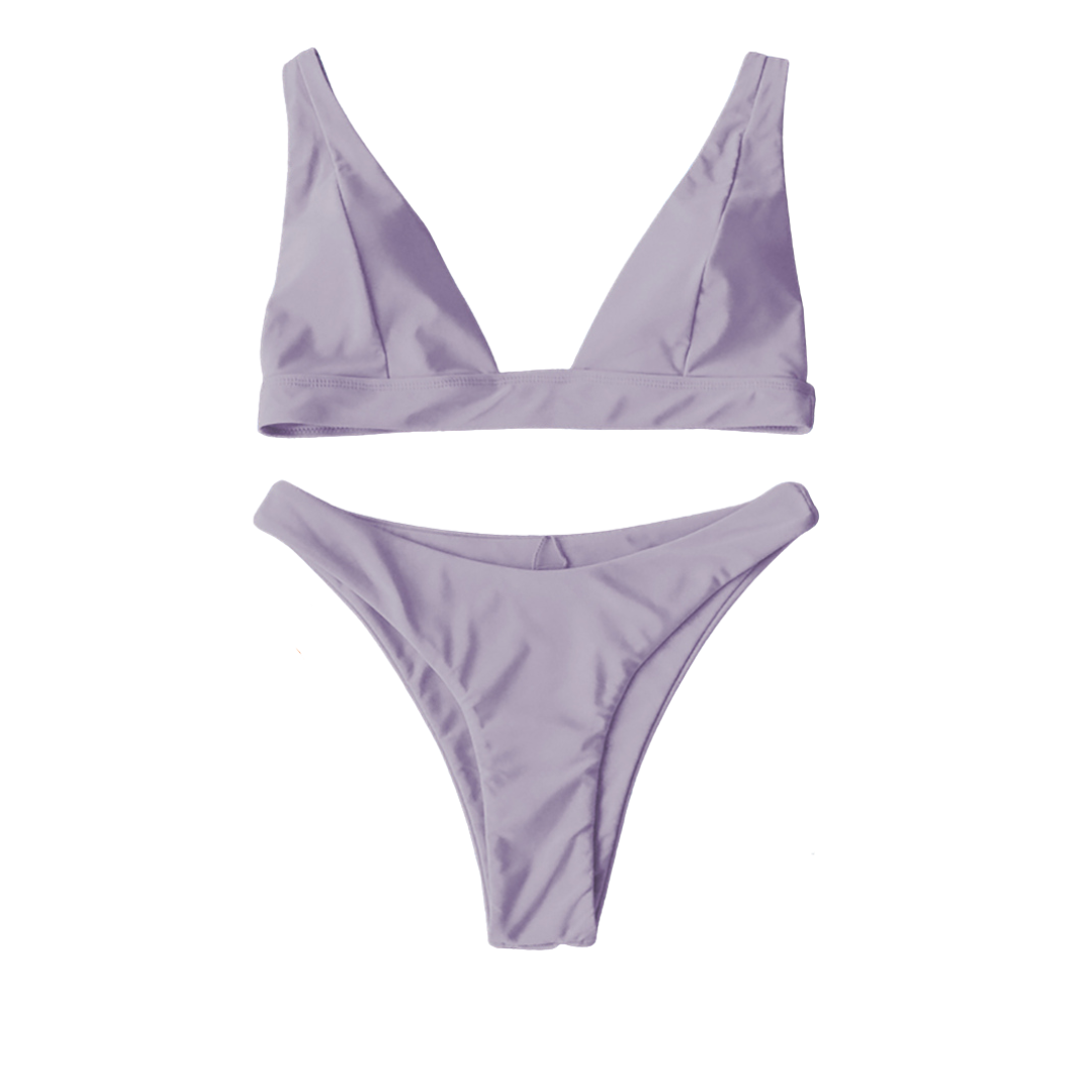 Solid Tank Bikini Set
