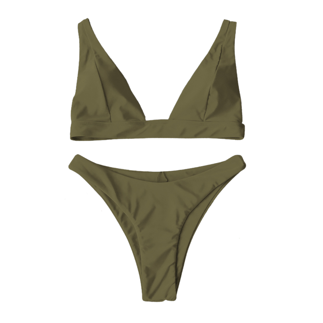 Solid Tank Bikini Set