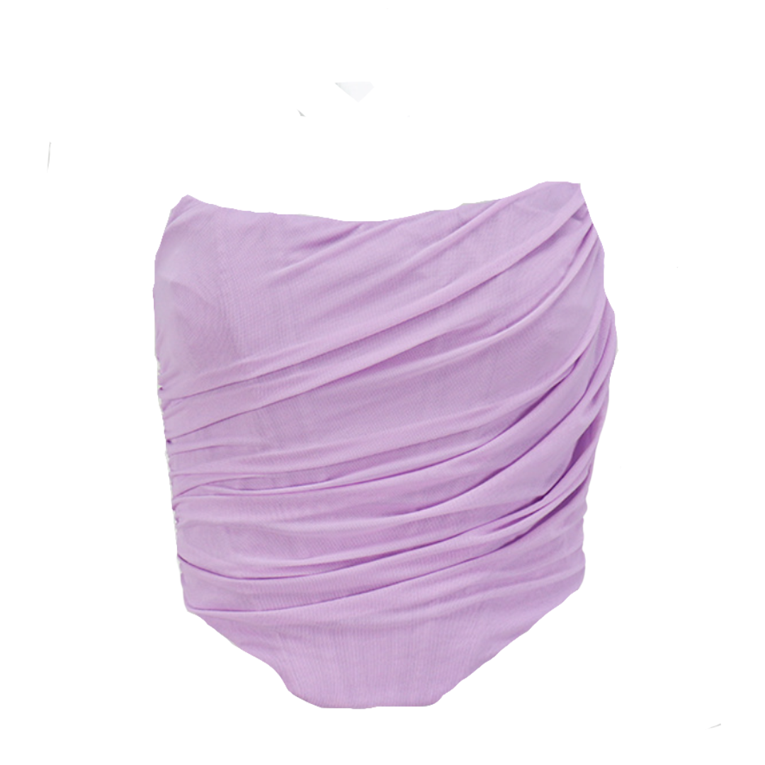 Mesh Overlay Bustier Top