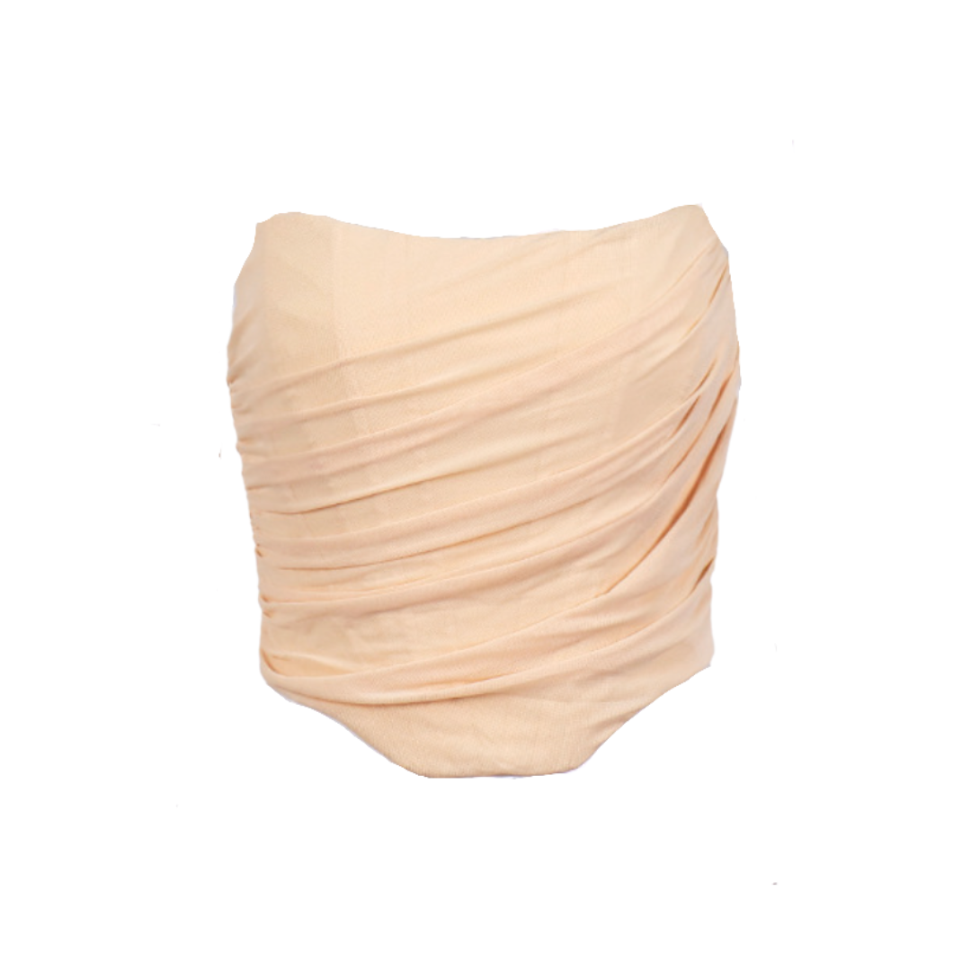 Mesh Overlay Bustier Top