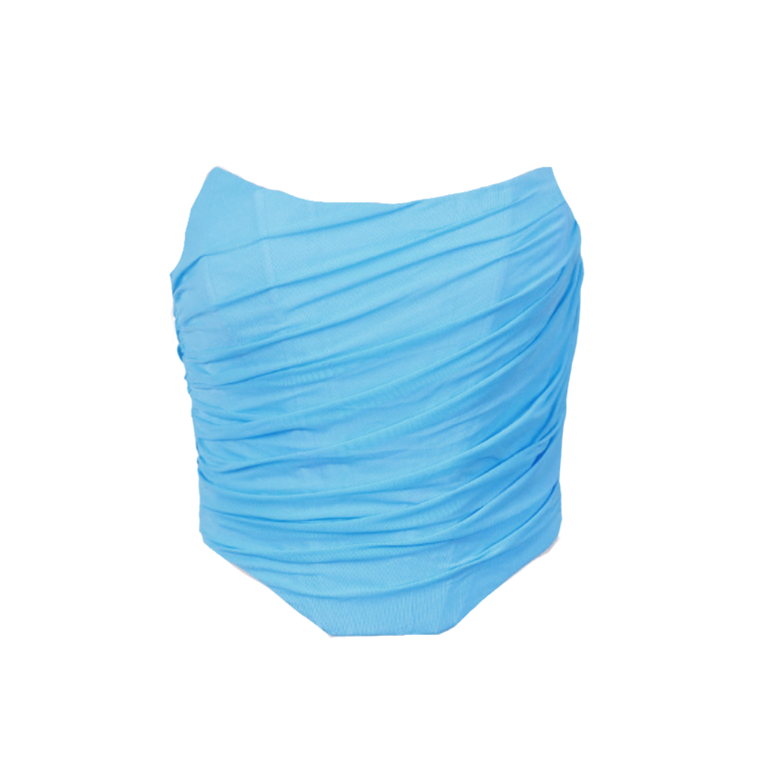 Mesh Overlay Bustier Top