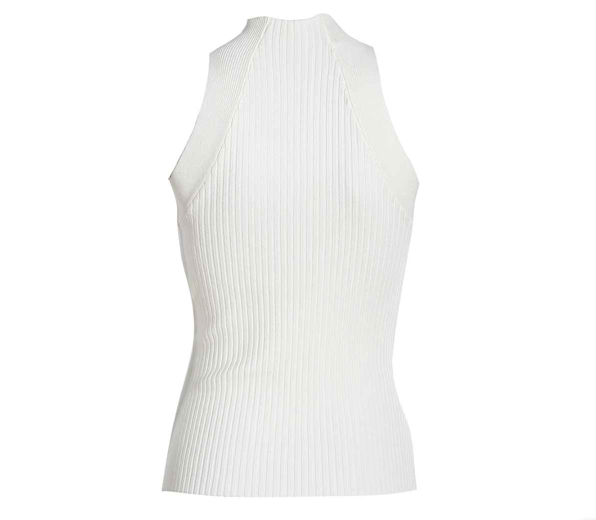 Cut Out High Neck Rib Knit Tank Top