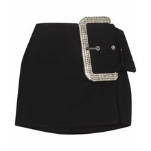 Giant Belt Side Slit Mini Skirt