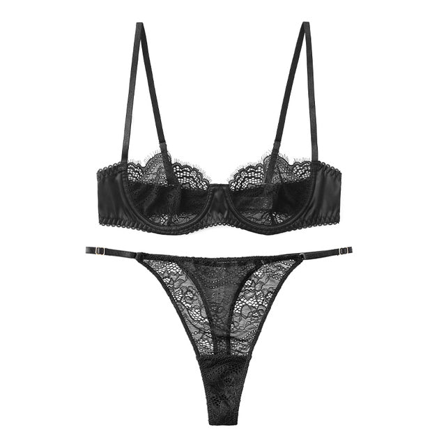 Lace Padless Bra and Thong Panty Set