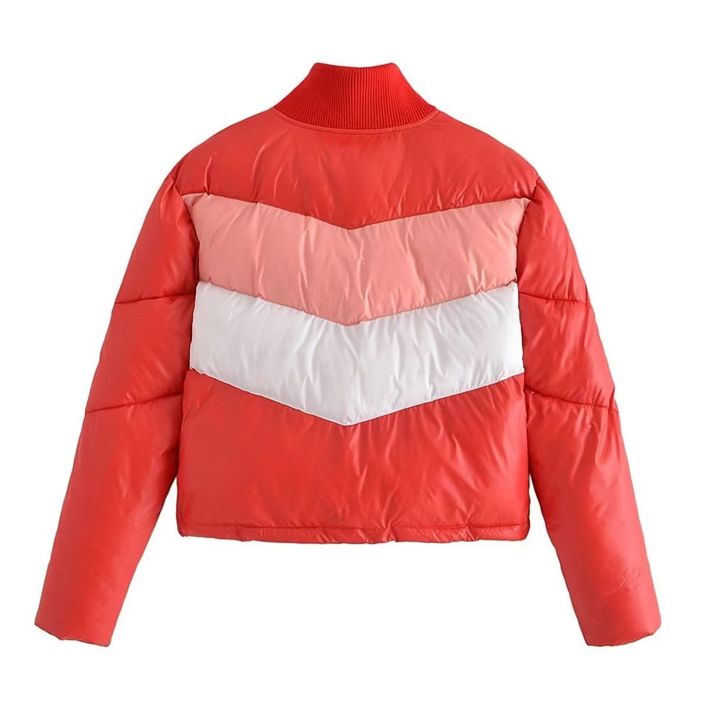 Colorblock Long Sleeve Puffer Jacket