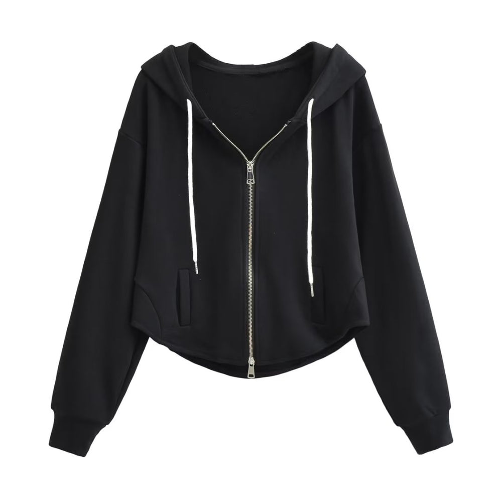 
                      
                        Curved Hem Zip Up Hoodie
                      
                    