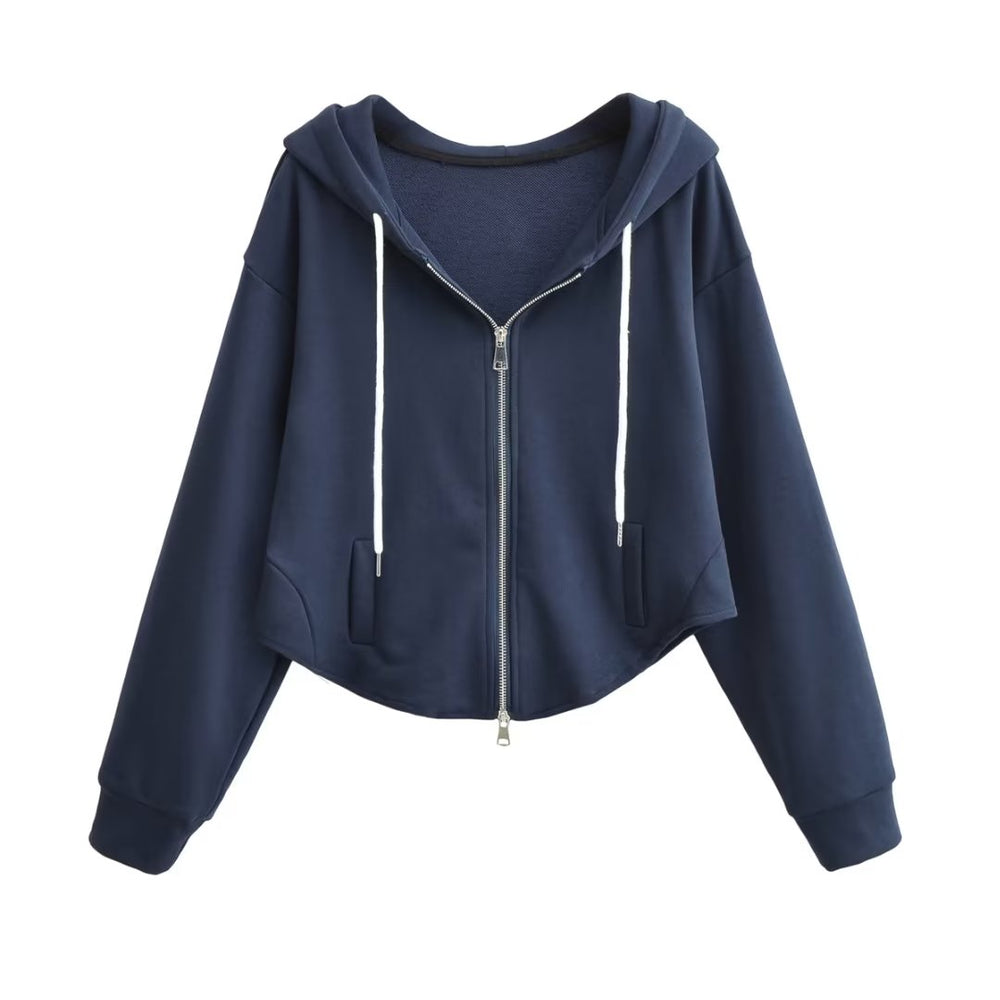 
                      
                        Curved Hem Zip Up Hoodie
                      
                    