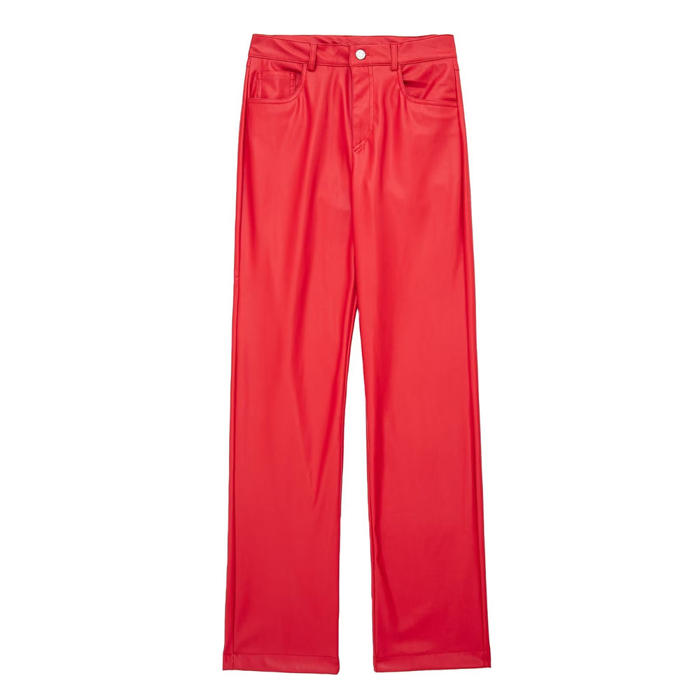 
                      
                        Faux Leather High Rise Pants
                      
                    