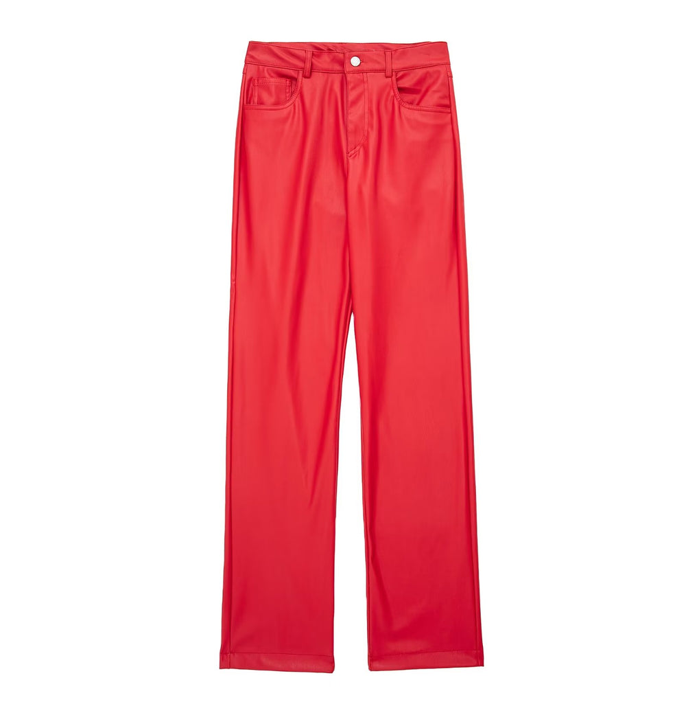 Faux Leather High Rise Pants