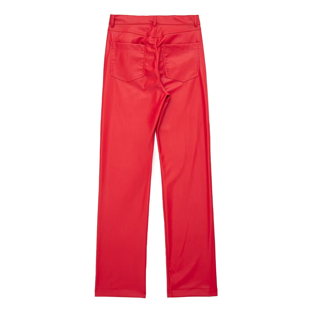 Faux Leather High Rise Pants