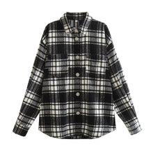  Black Long Sleeve Plaid Flannel