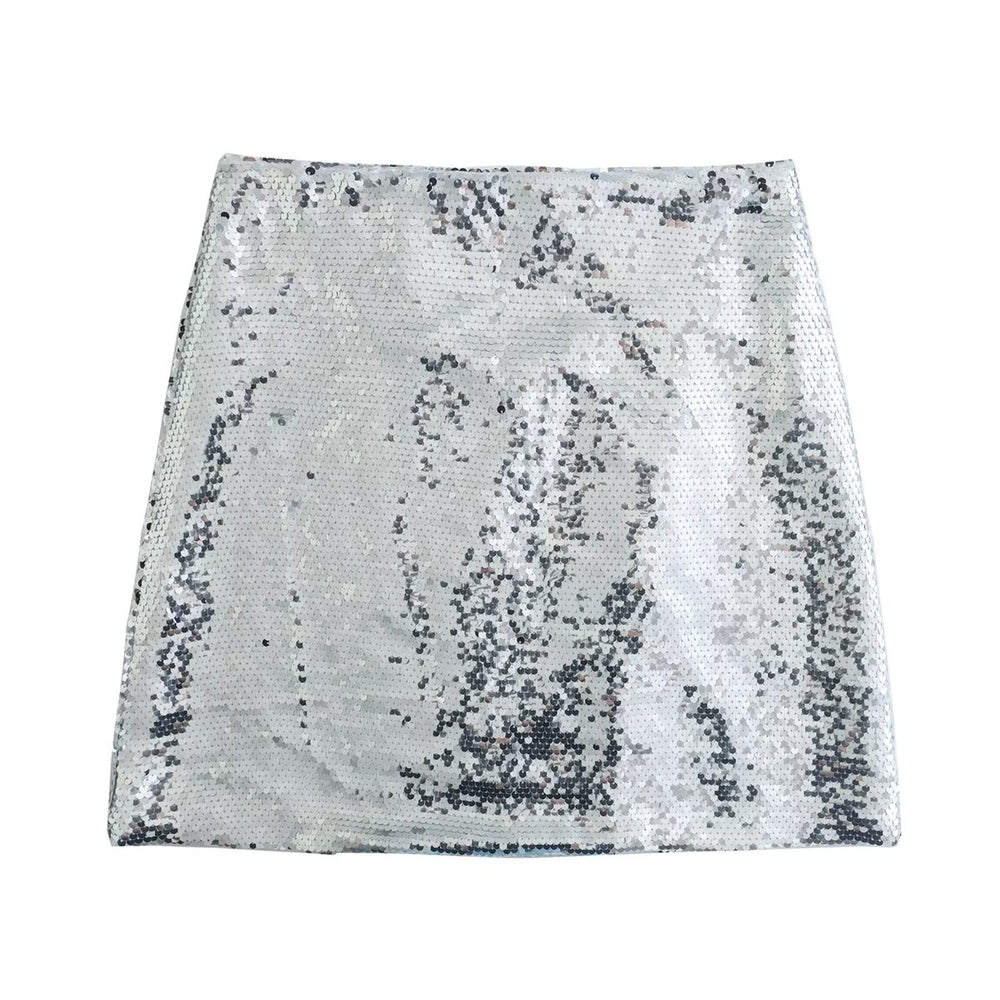 
                  
                    Side Slit Sequin Mini Skirt
                  
                