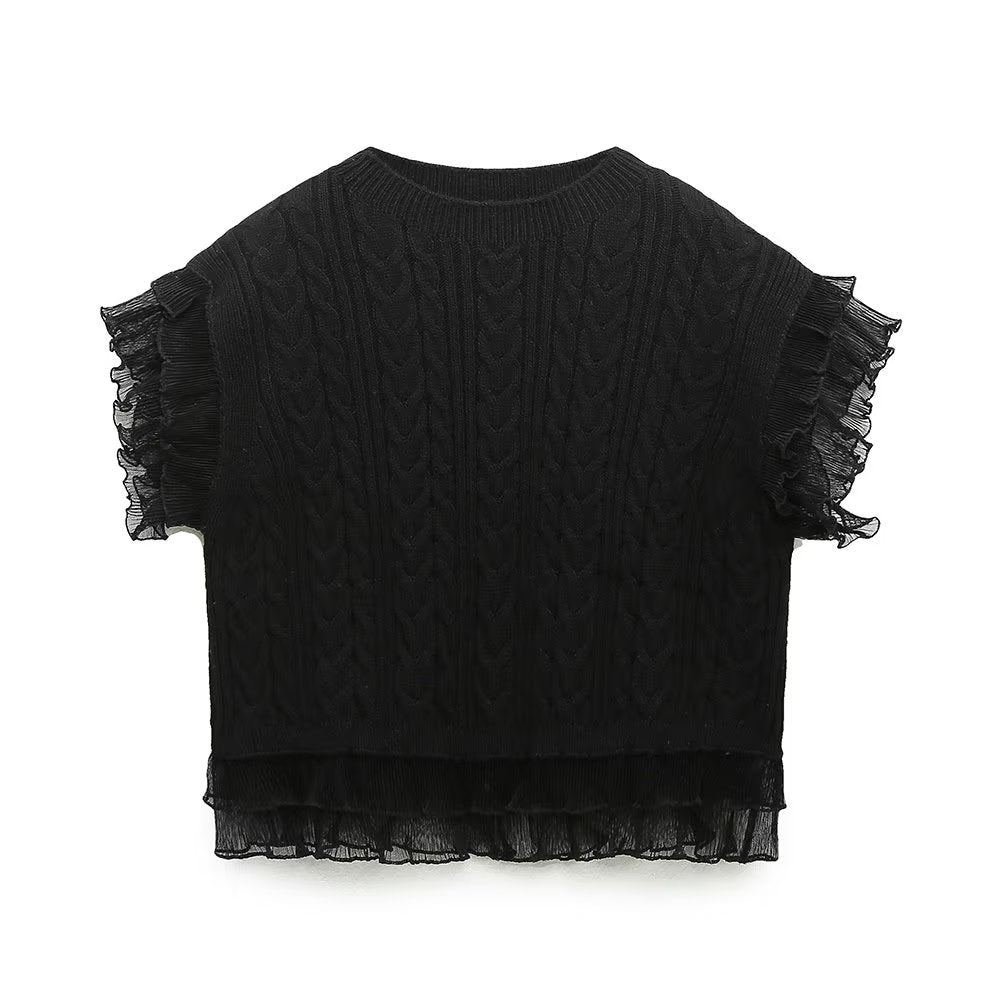 
                  
                    Ruffle Trim Knit Top
                  
                