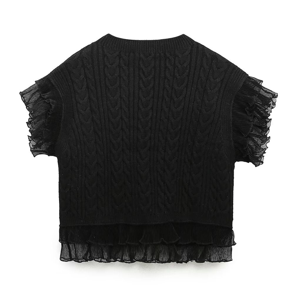 
                  
                    Ruffle Trim Knit Top
                  
                