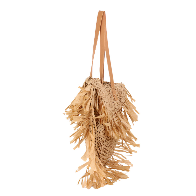 Semicircle Tassel Straw Bag