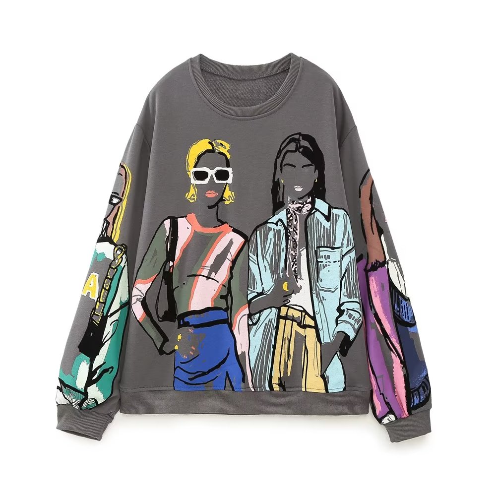 Graphic Print Girl Gang Sweatshirt