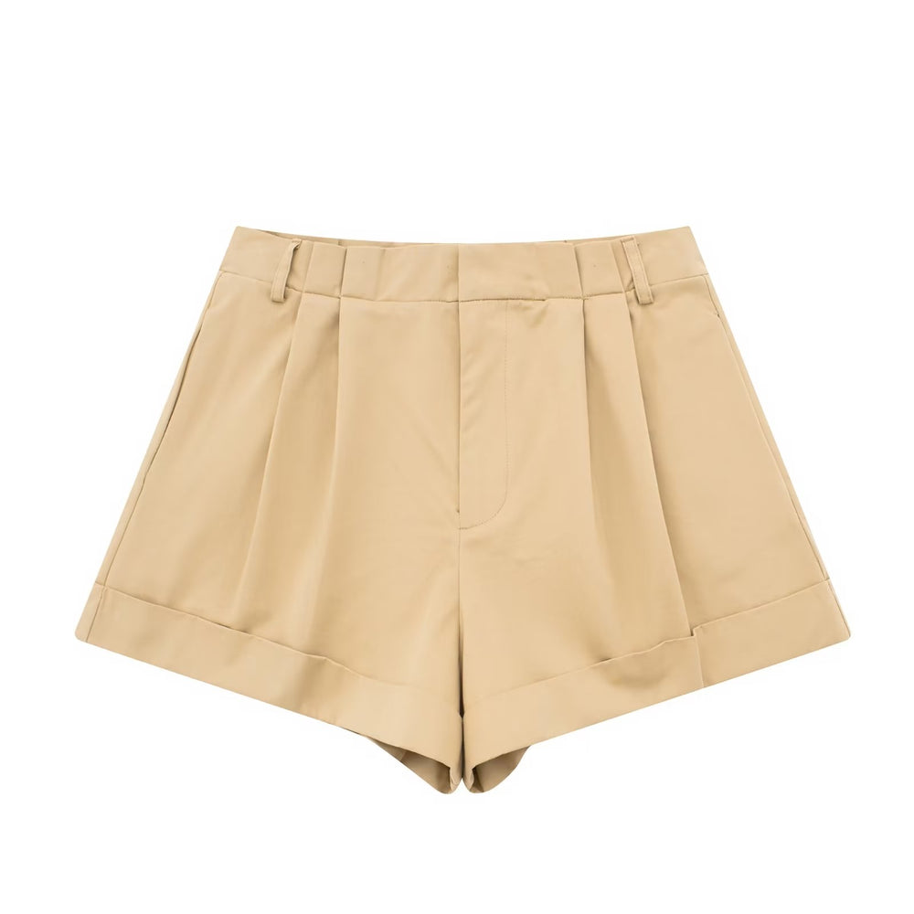 
                      
                        Pleated High Waist Shorts
                      
                    