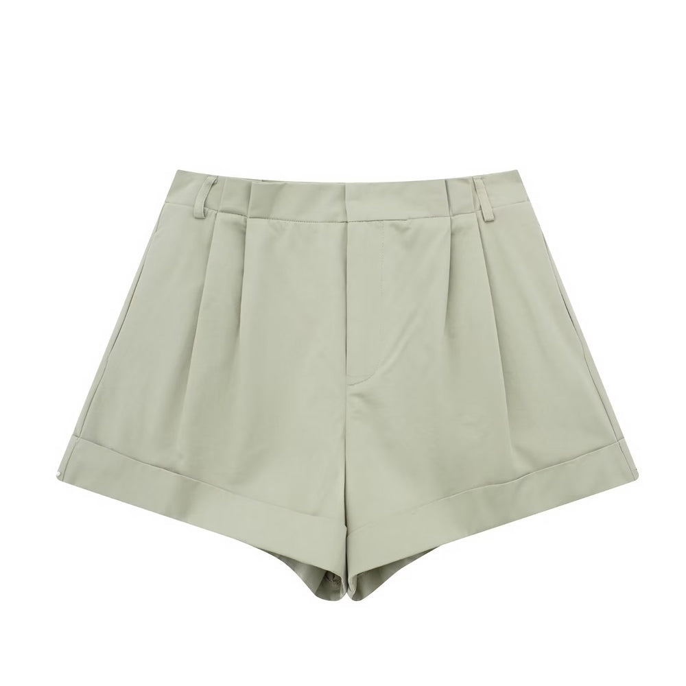 
                      
                        Pleated High Waist Shorts
                      
                    