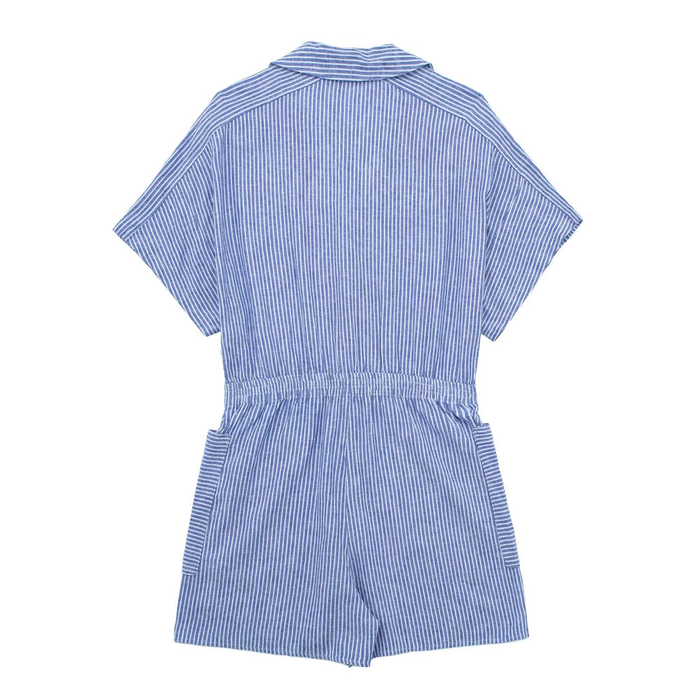 V-Neck Buttoned Romper