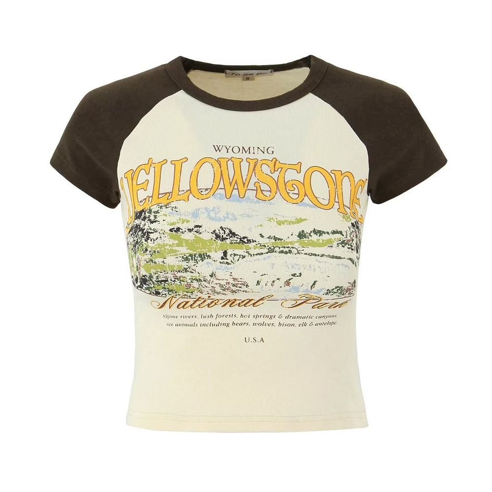 
                      
                        Baseball Style Yellowstone Cropped Tee
                      
                    