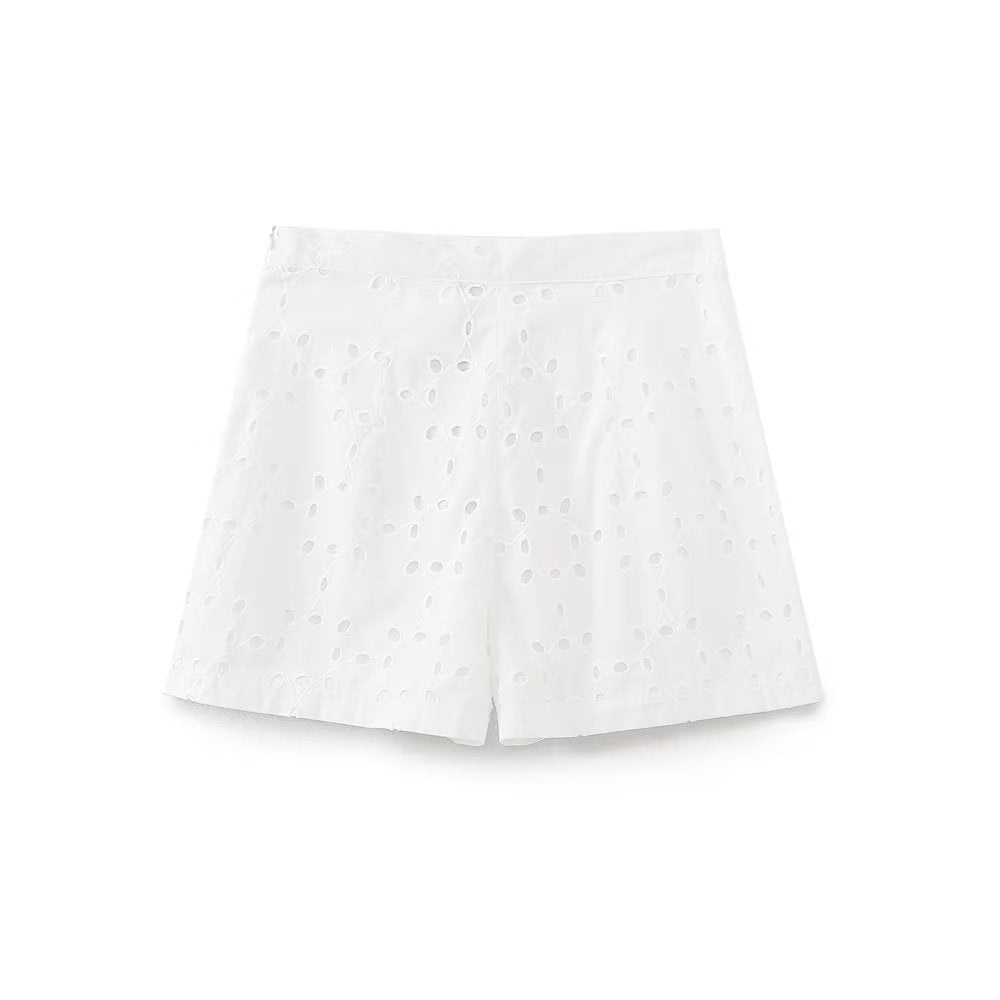 
                      
                        Laser Cut Boho High Waist Shorts
                      
                    