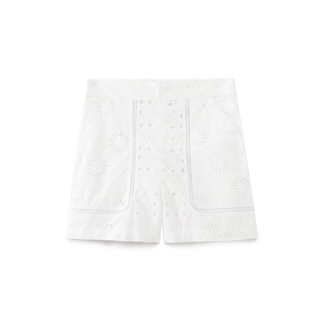 
                      
                        Laser Cut Boho High Waist Shorts
                      
                    