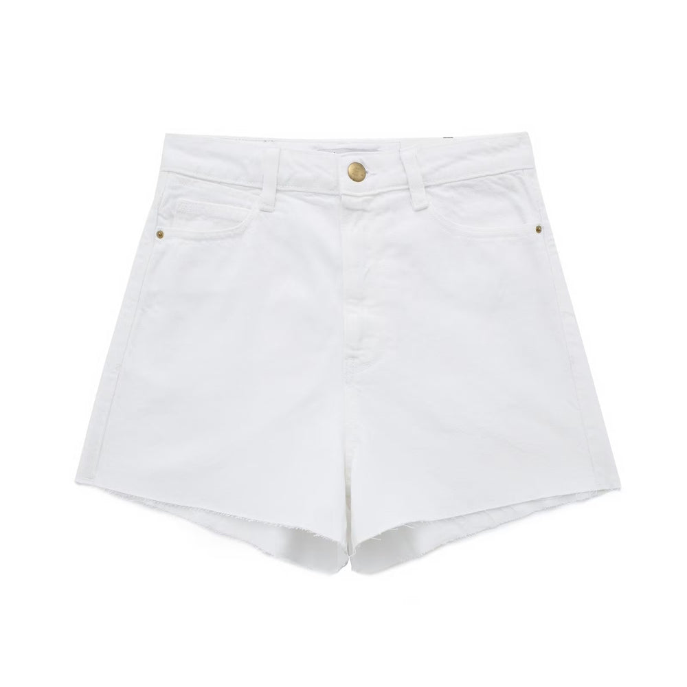 
                      
                        Frayed Hem High Waist Shorts
                      
                    