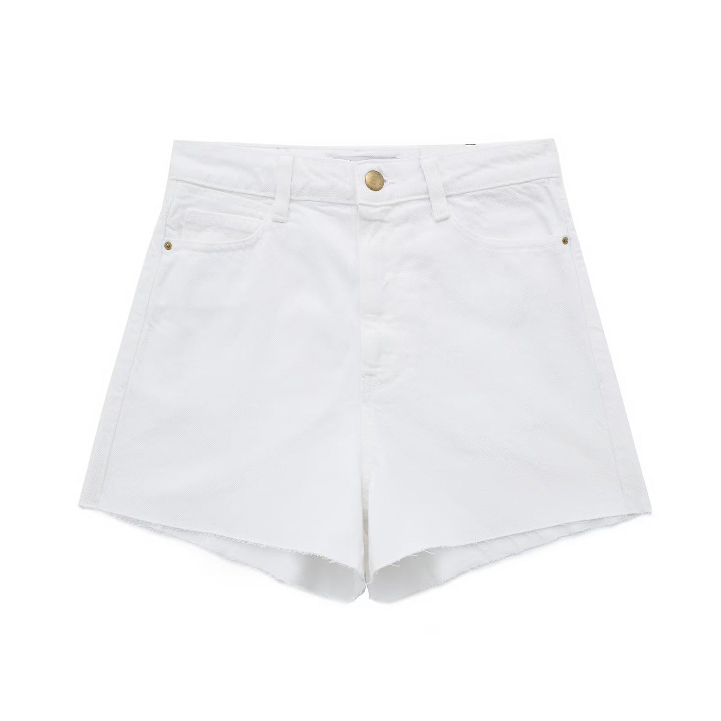 Frayed Hem High Waist Shorts