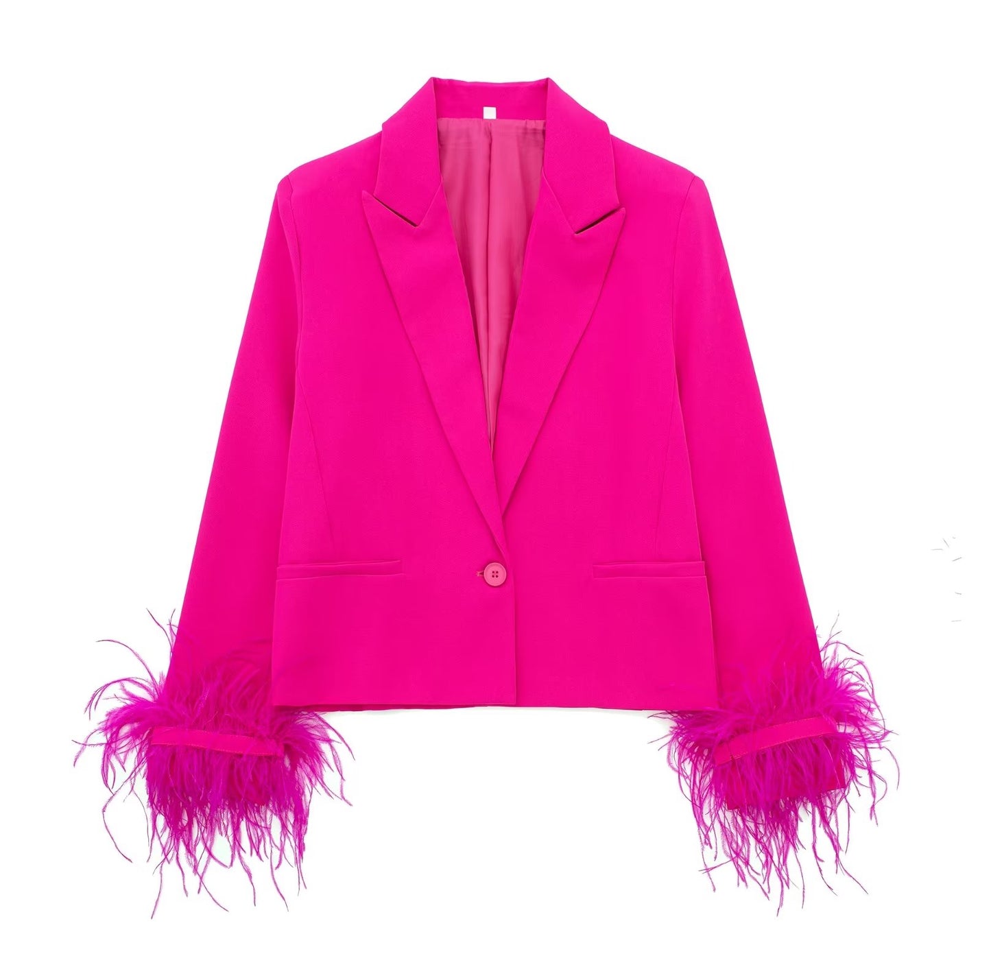 Feather Hem Short Blazer