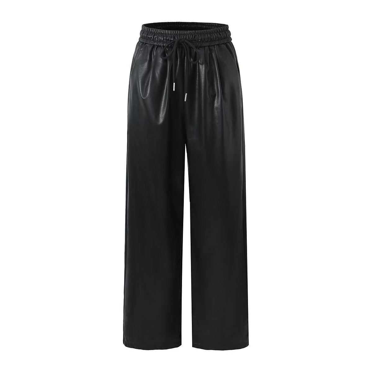 PU Loose Drawstring Pants