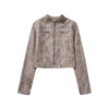 Stand up Collar Leather Jacket