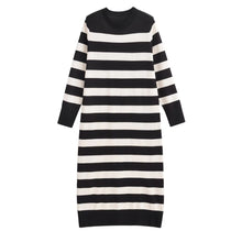  Long Sleeve Striped Sweater Dress