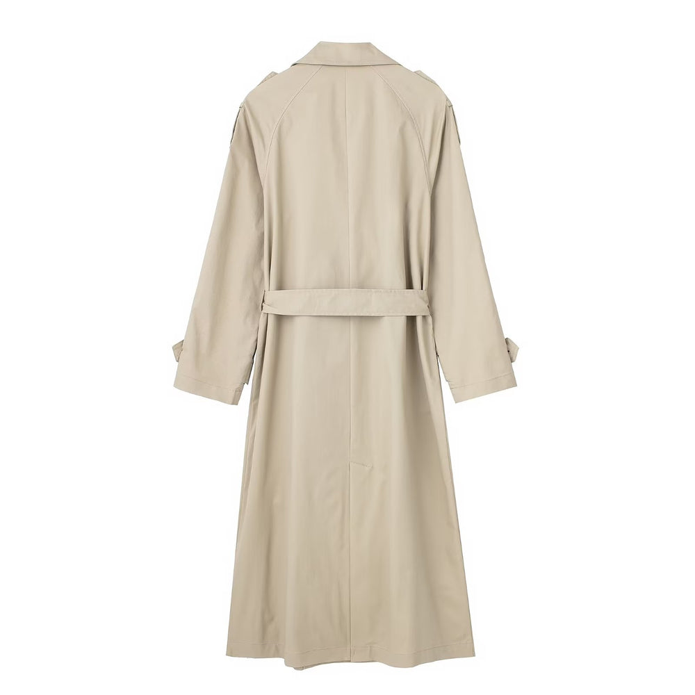 
                  
                    Double Breasted Large Collar Classic Trench Coat
                  
                