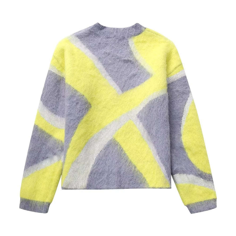 
                      
                        Abstract Print Long Sleeve Sweater
                      
                    