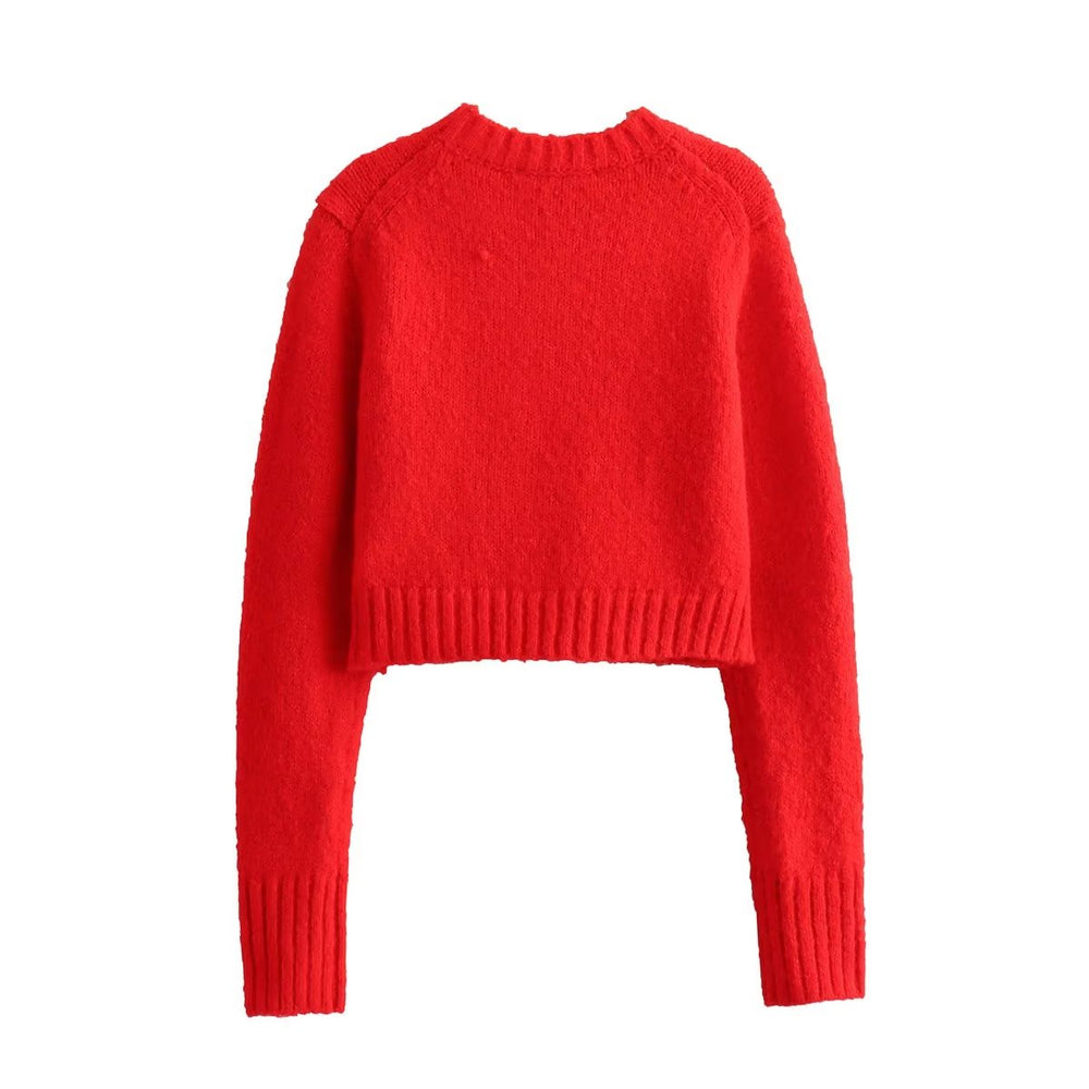 
                      
                        Pocket Front Crew Neck Cropped Sweater
                      
                    