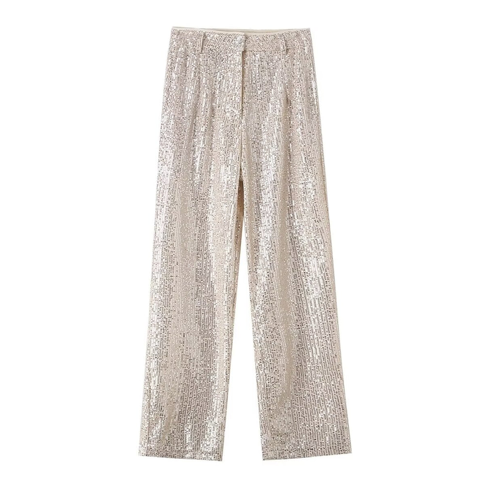 
                  
                    Sequin Straight Leg Pants
                  
                