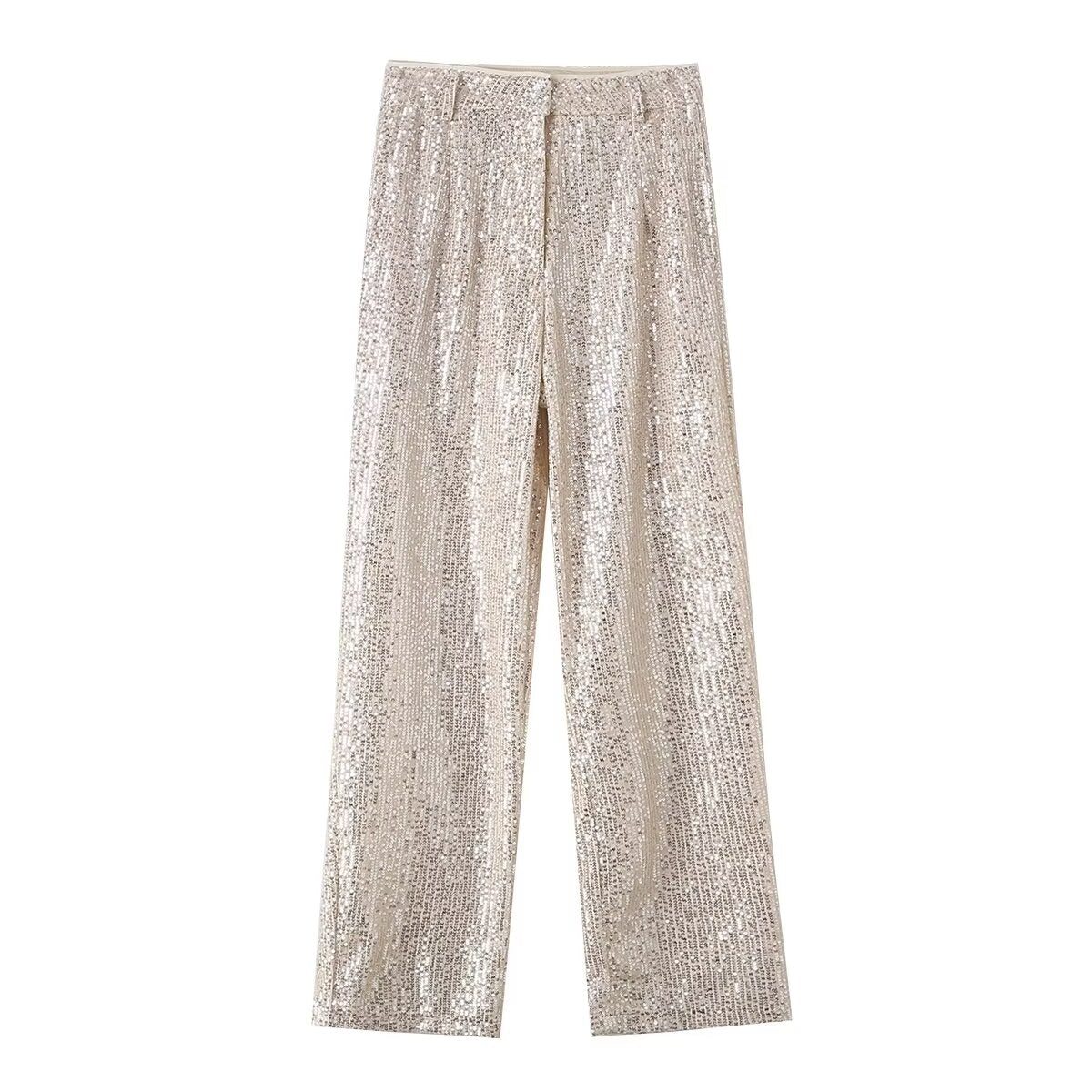 Sequin Straight Leg Pants