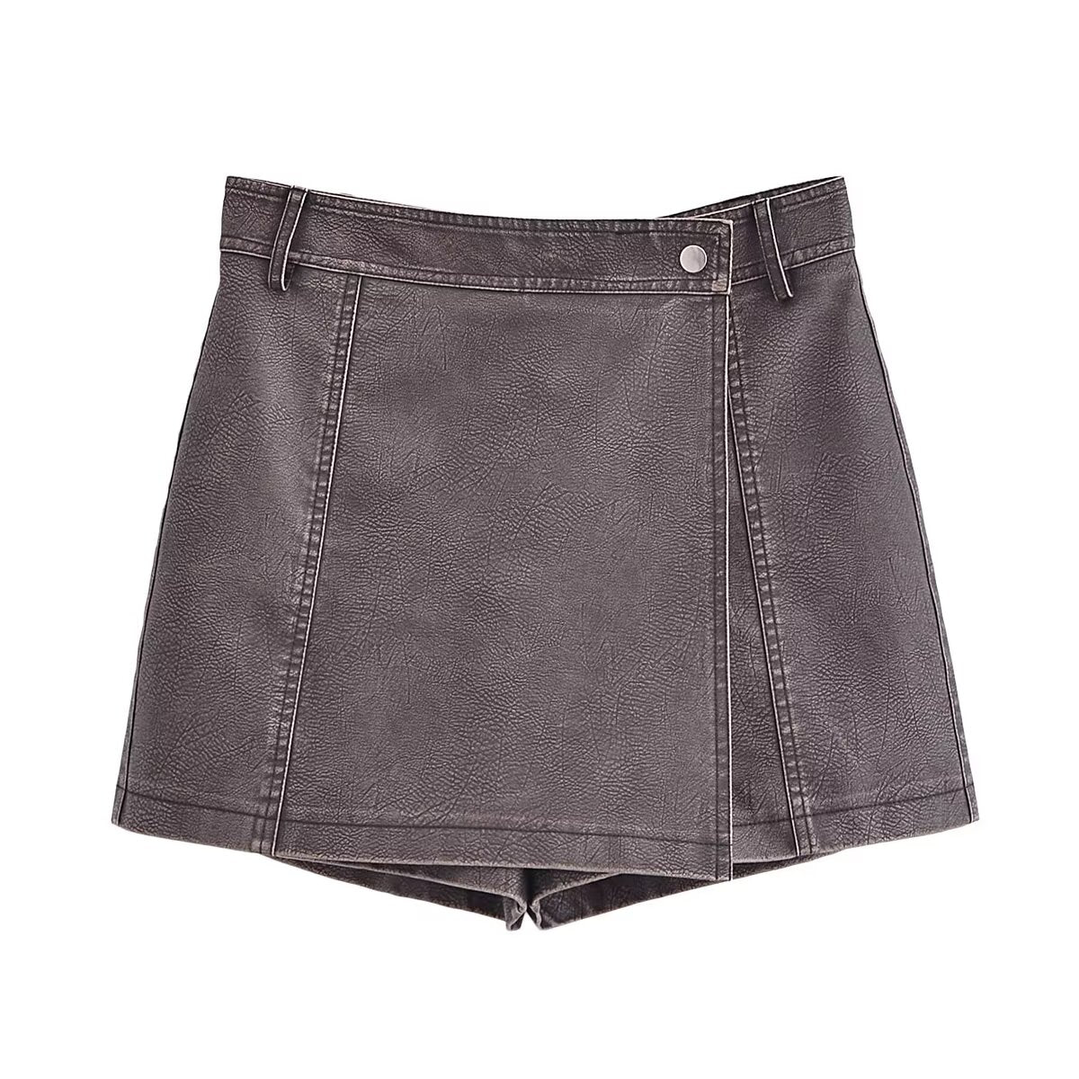 Wrap Front PU Skort