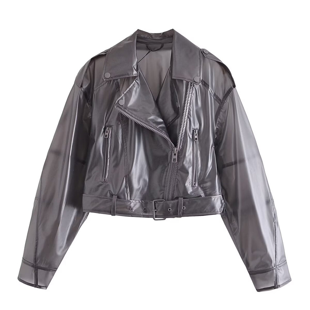 
                      
                        Transparent Moto Rain Jacket
                      
                    