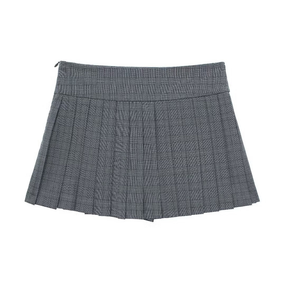 Pleated Low Rise Mini Skort