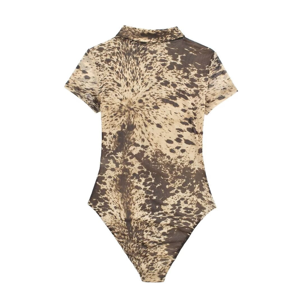 
                      
                        Animal Print Collared Bodysuit
                      
                    