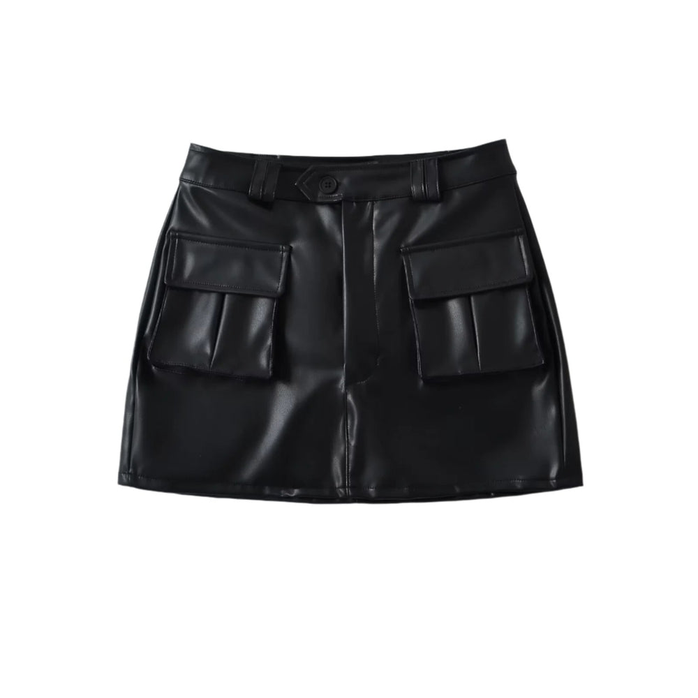 
                  
                    Large Cargo Pocket Faux Leather Mini Skirt
                  
                