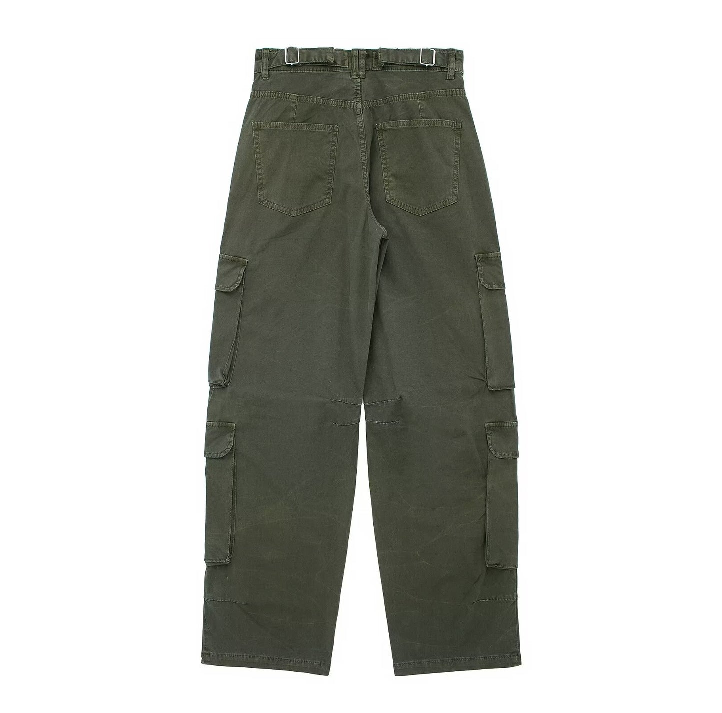 Low Rise Dark Green Cargo Pants