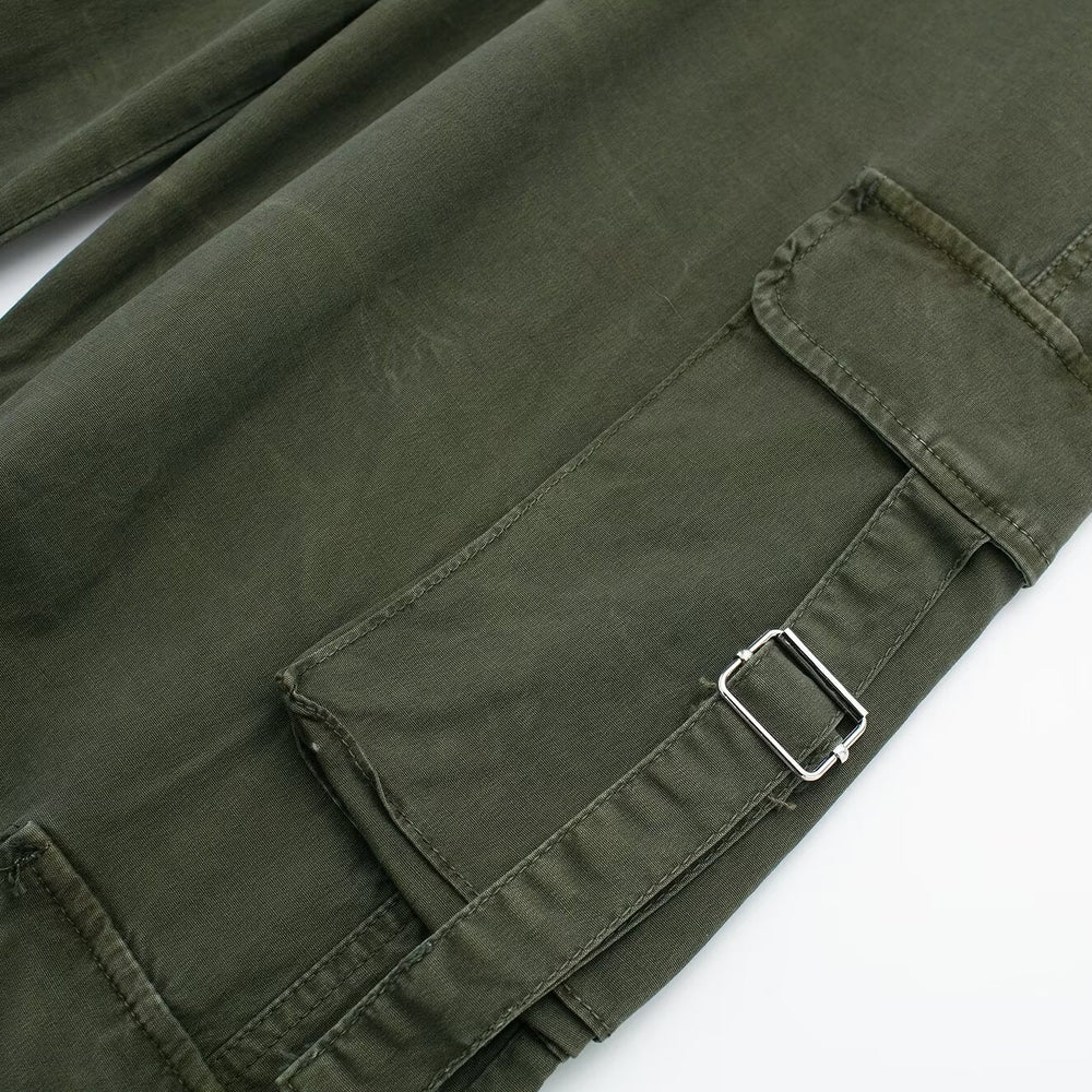 
                  
                    Low Rise Dark Green Cargo Pants
                  
                