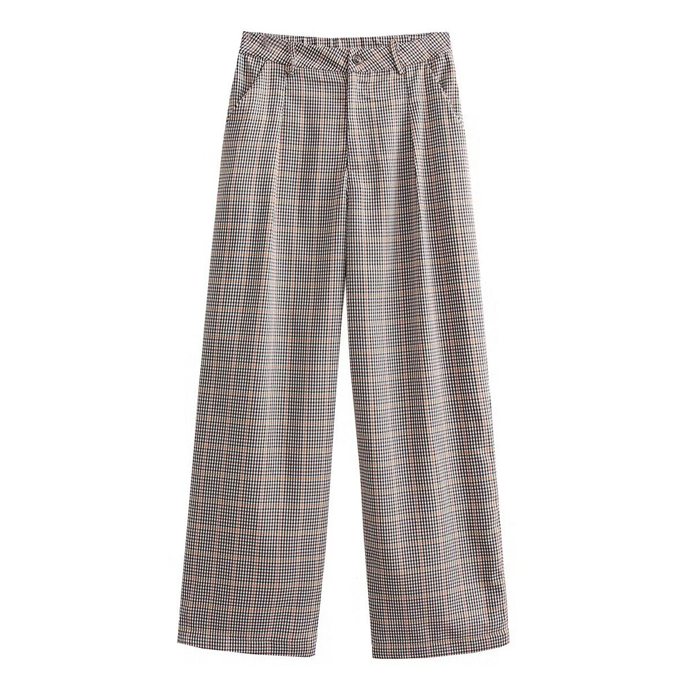 
                      
                        Plaid High Waist Trousers
                      
                    